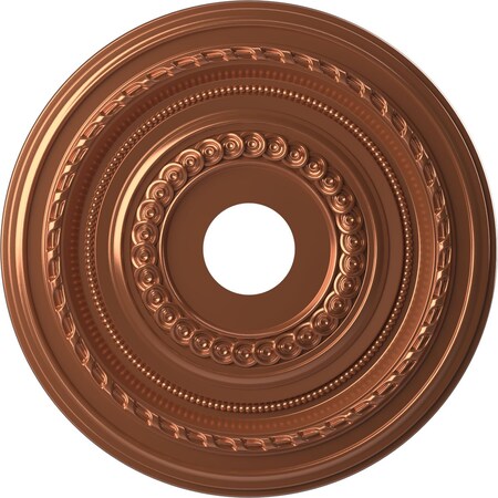 Ekena Millwork Cole PVC Ceiling Medallion (Fits Canopies up to 5 1/8"), Bright Coat Copper, 19"OD x 3 1/2"ID x 1"P CMP19COBCO